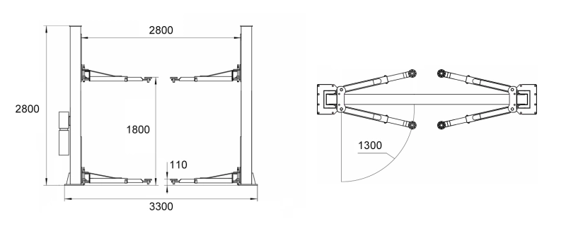 2 Column Lift 4T - Manual Release