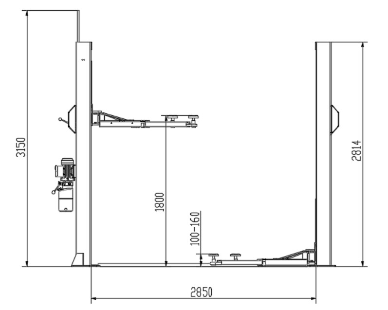 2-Column Lift 4T - Semi-Automatic Release