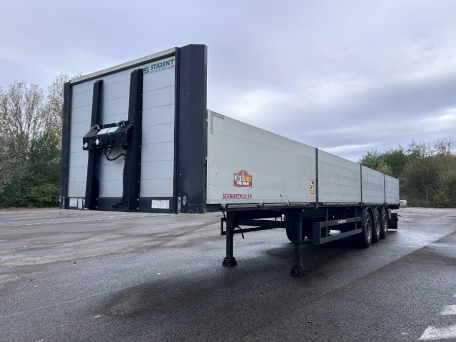 3-axle flatbed semi-trailer with dropsides – photo 1