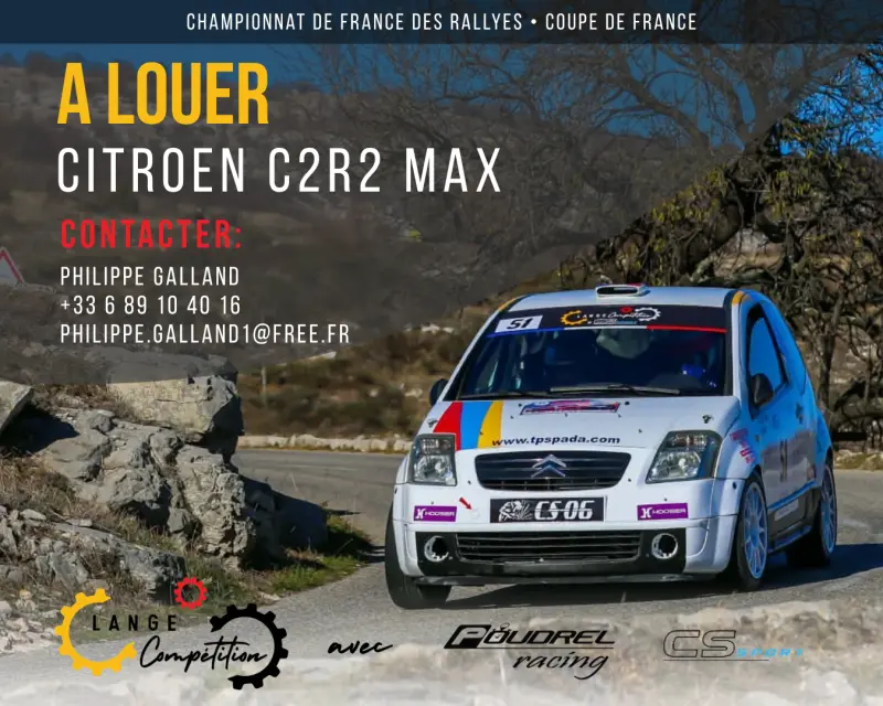 A LOUER Moderne-Région SUD-Citroen C2R2 Max par LANGE COMPETITION