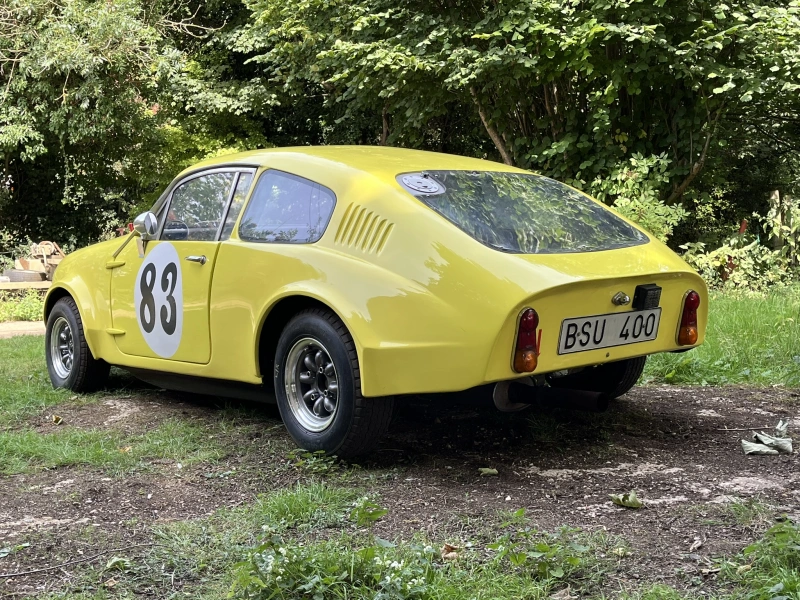 1967 Mini Marcos GT. Voiture de course homologuée pour la route. Enregistrée en Suède. Conduite à droite