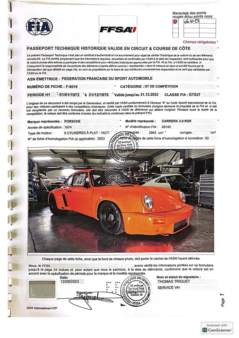 Porsche 3.0 RSR - FIA HTP - Ready to race