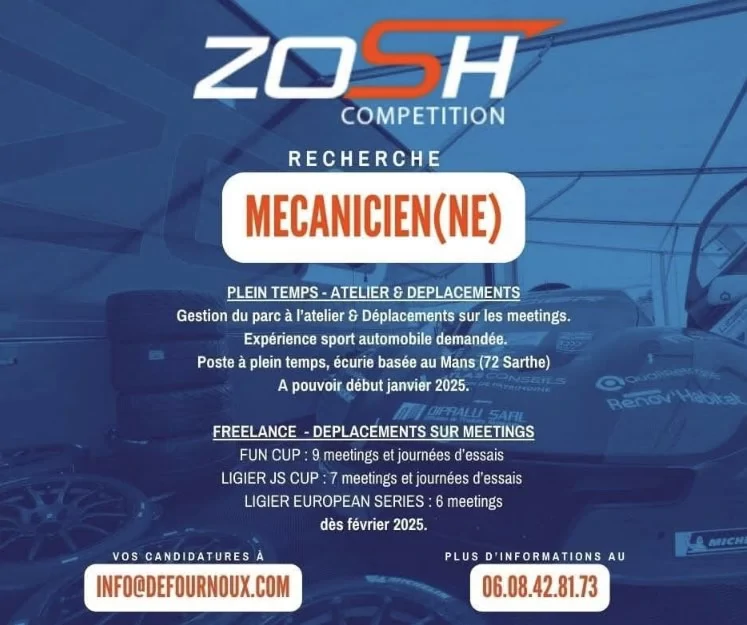 ZOSH COMPETITION is looking for a mechanic