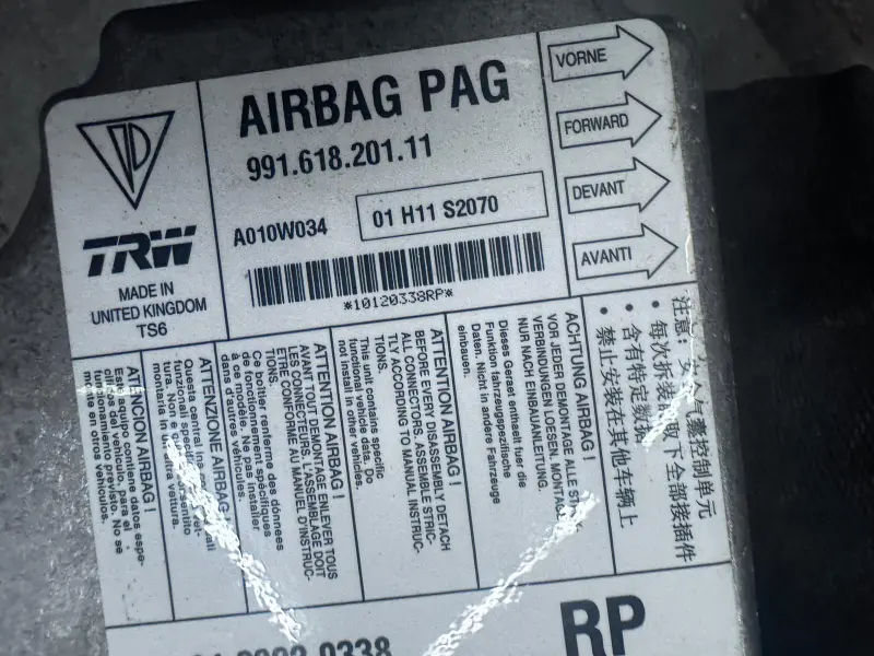 Calculateur airbag Porsche 911 991 / 718 Cayman / Boxster 982 - 99161820111