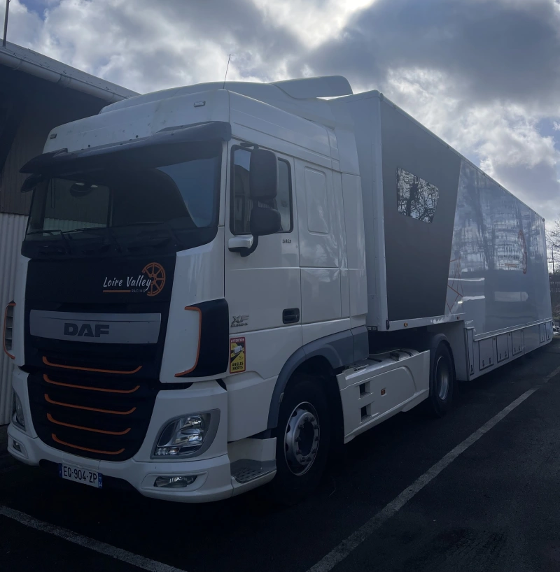 Ensemble Tracteur DAF XF 510 Euro 6 + Semi-remorque Trouillet + Auvent 8x16