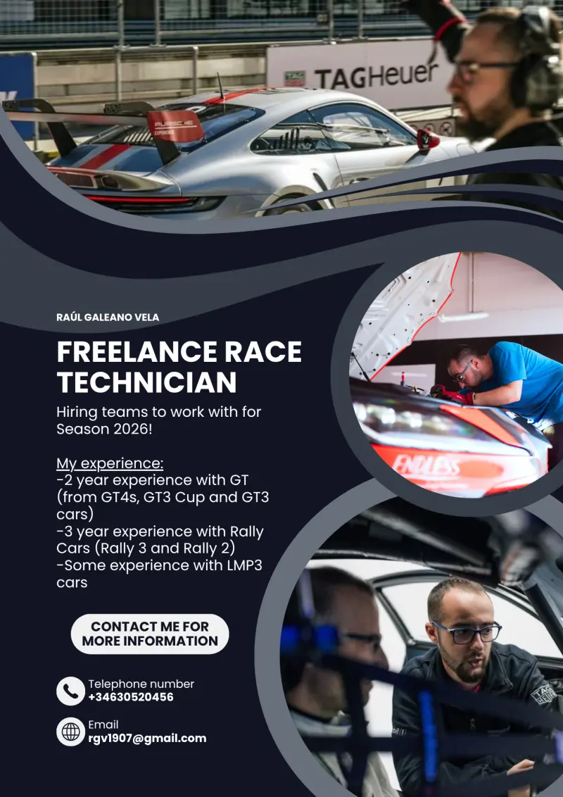 Mécanicien de course indépendant disponible