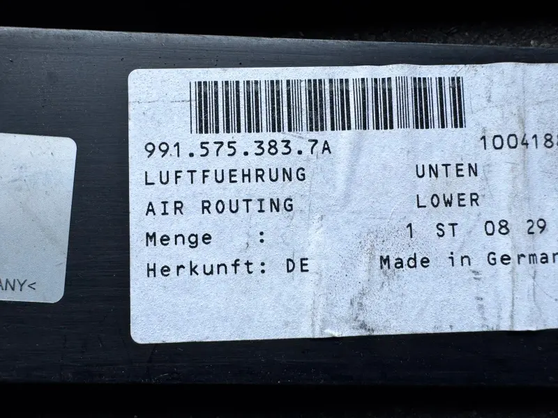 Lower outside air duct, left Porsche 991 GT3 R