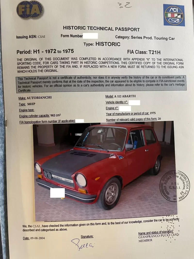 A112 Abarth 58 ch 1975 voiture de course