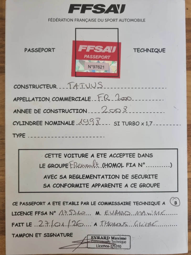 FR2.0 Tatuus for sale