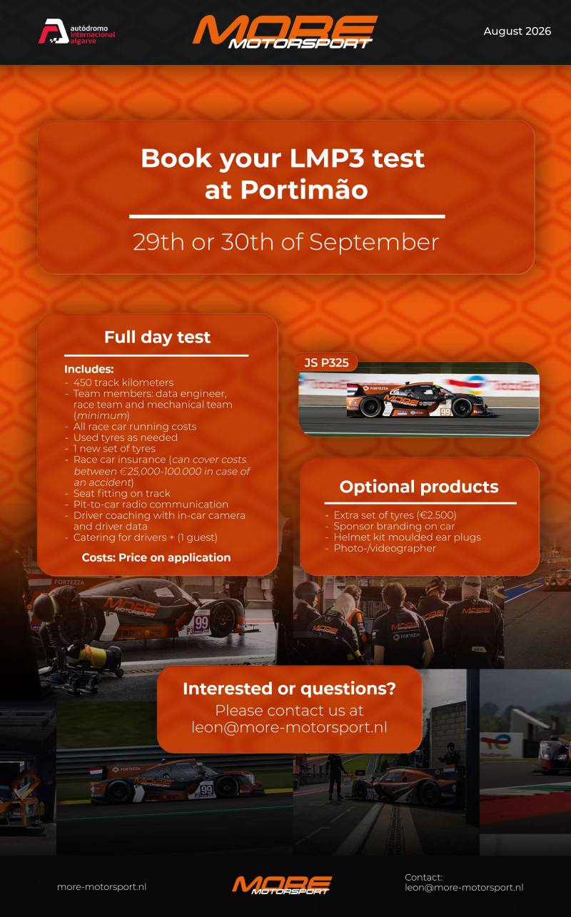 LMP3 driver test at Portimão 29-30 Sept