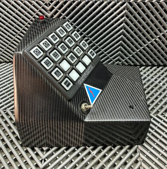 Used. Cosworth Electronics Rubber Switch Panel + other parts