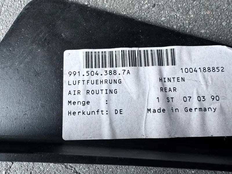 Conduit d’air arrière extérieur droit Porsche 991 GT3 R