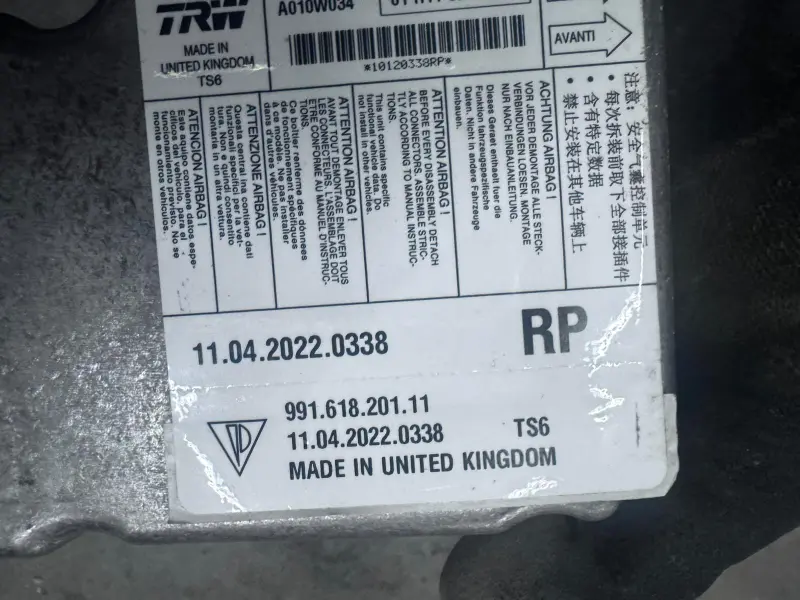 Calculateur airbag Porsche 911 991 / 718 Cayman / Boxster 982 - 99161820111