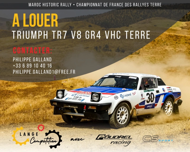 FOR RENT VHC - Triumph TR7 V8 GR4 Terre by LANGE COMPETITION