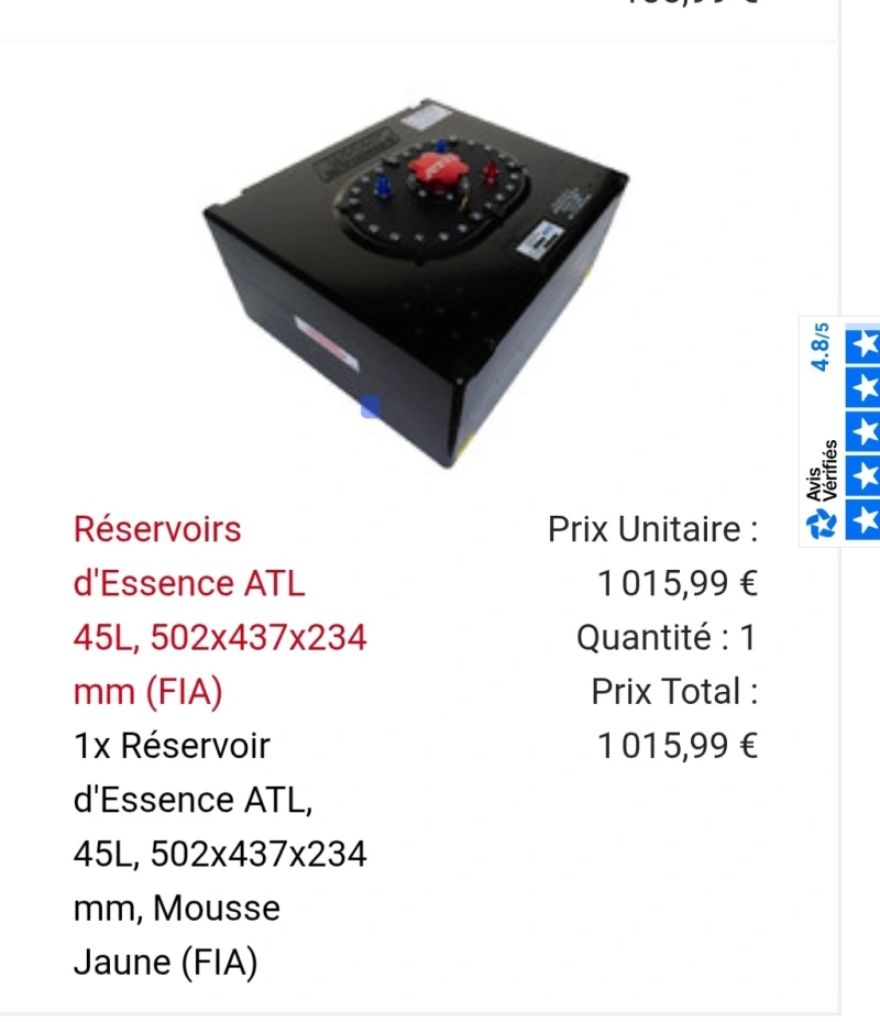 Caisson et reservoir ATL 45L