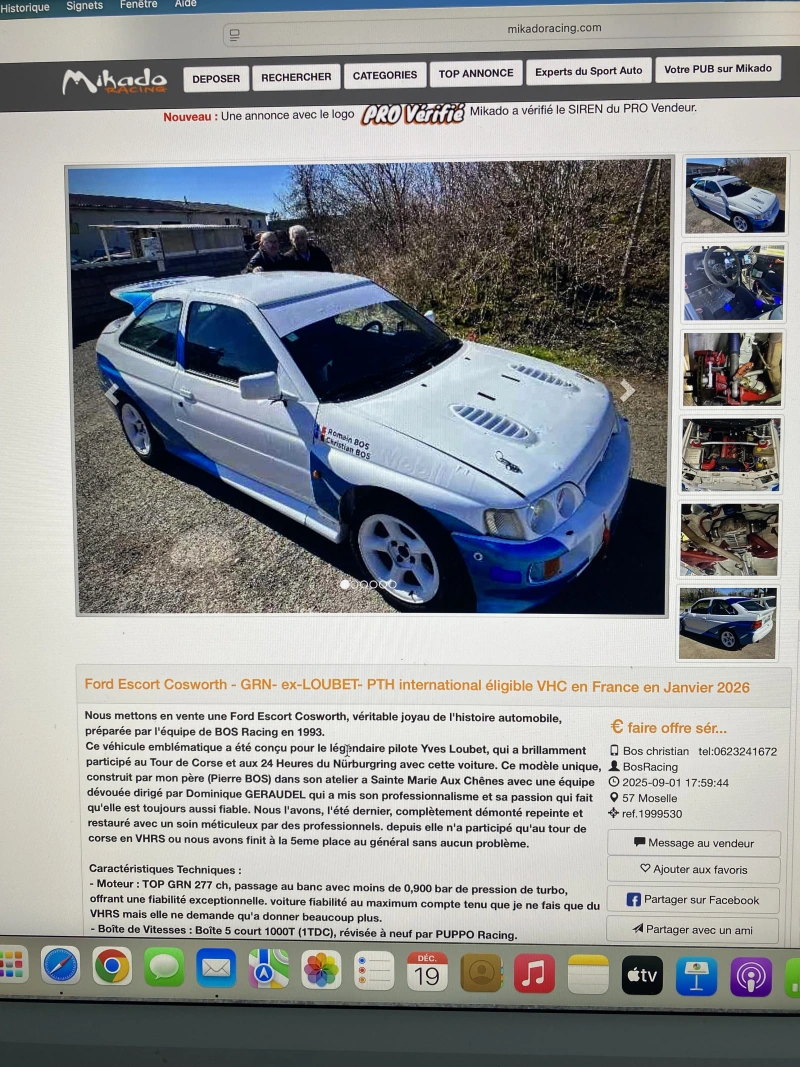 Vends Ford Escort Cosworth Gr N – Passeport VHC