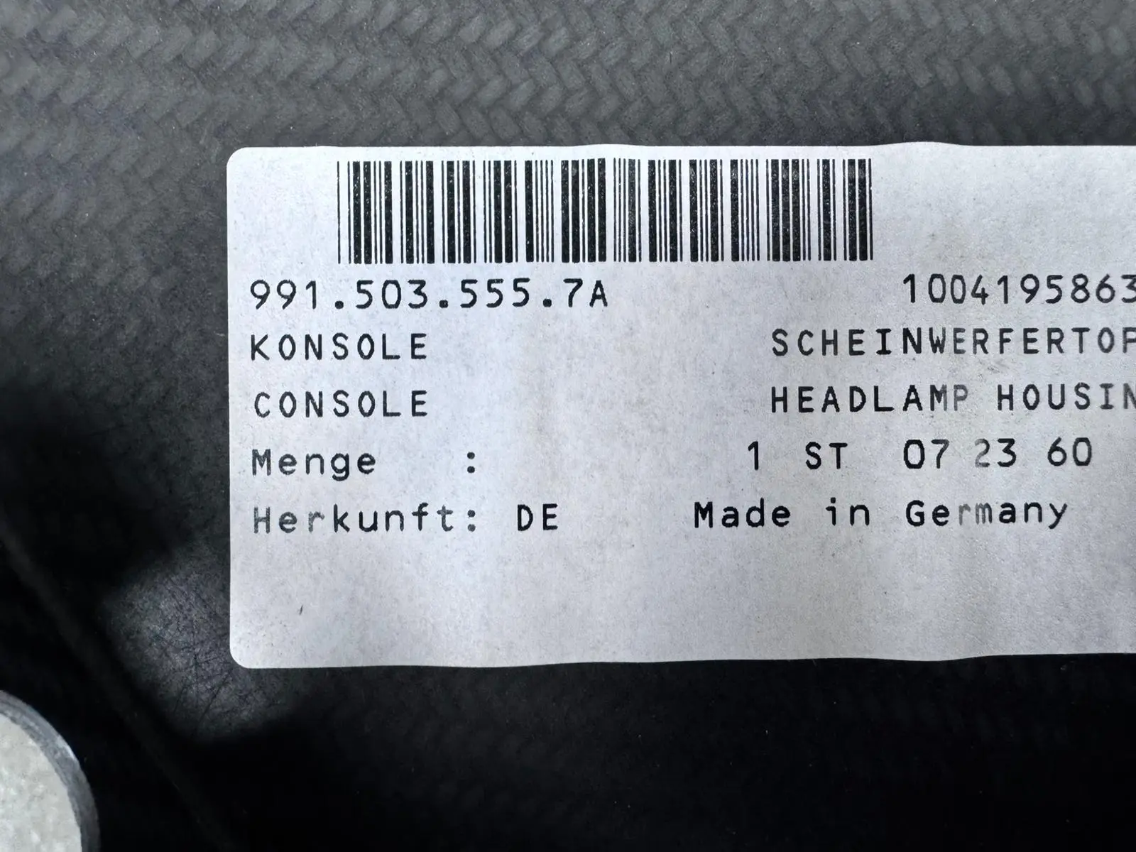 Carbon headlight housing left Porsche 991 GT3 R – photo 3