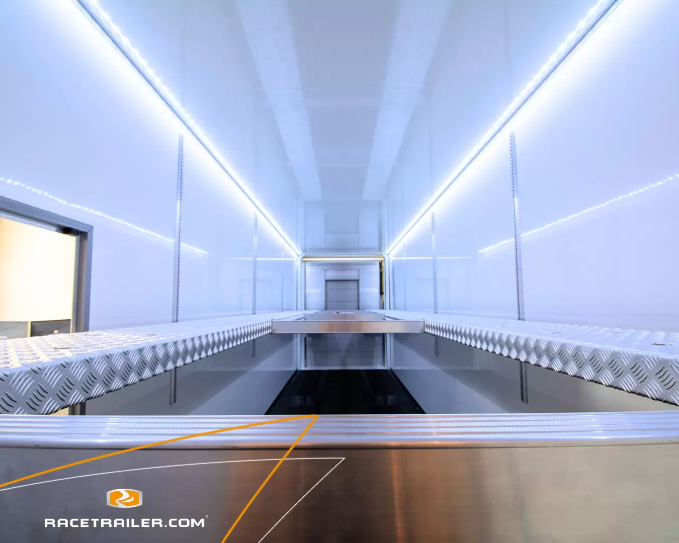 In stock: race trailer with Anniversary office, can load up to 4 cars