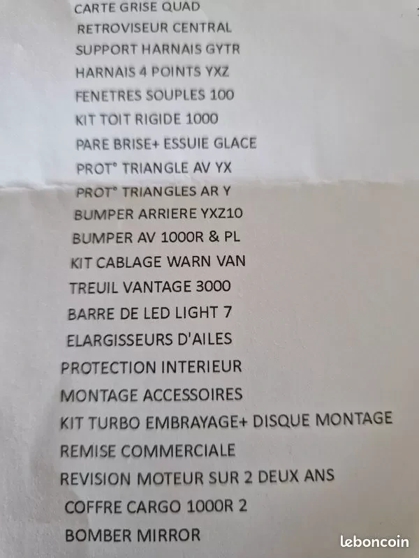 Buggy yamaha YXZ 1000 RSS