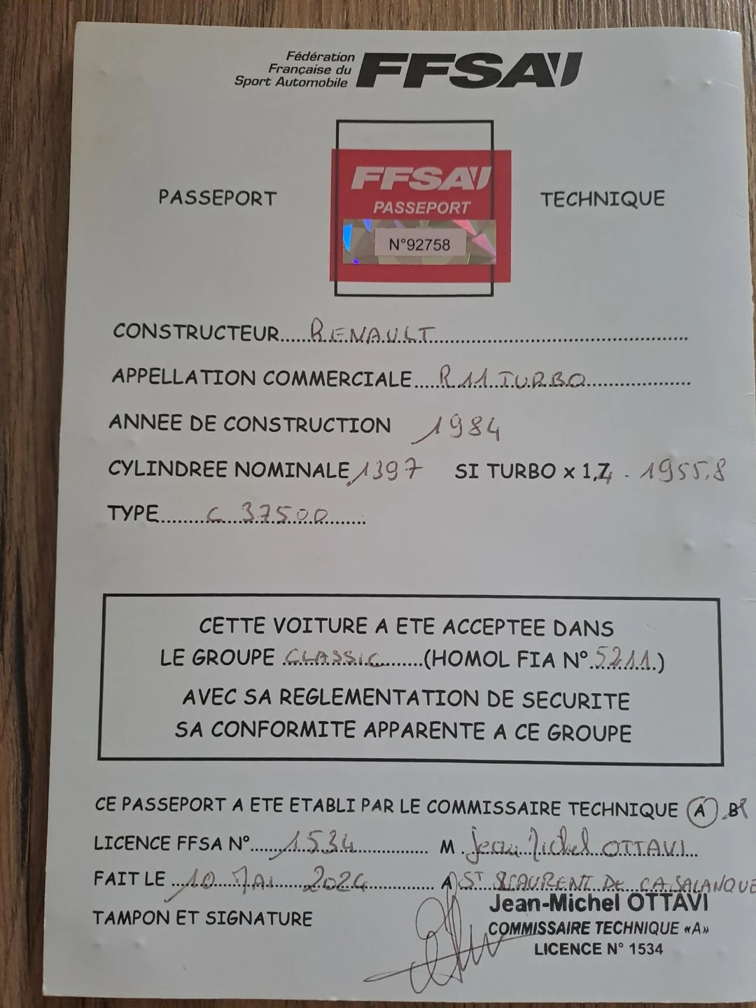 RENAULT R11 TURBO VHC "150 hp version" VHC CLASSIC group – photo 3