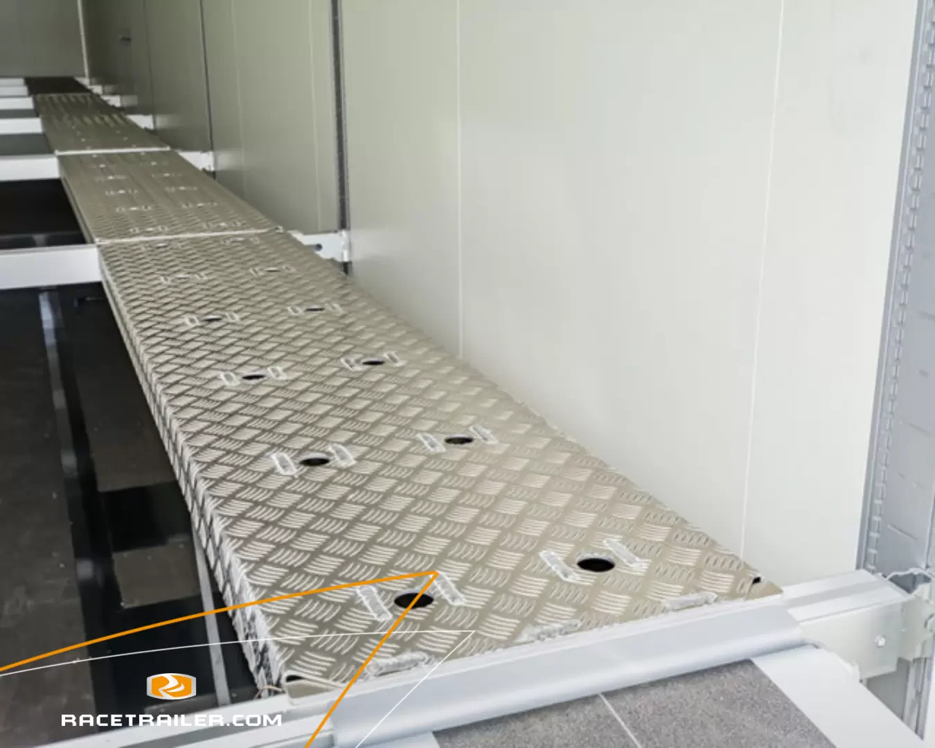In stock: race trailer with Anniversary office, can load up to 4 cars