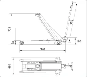 AC Hydraulic 1.3 T DK13HLQ professional jack – photo 4