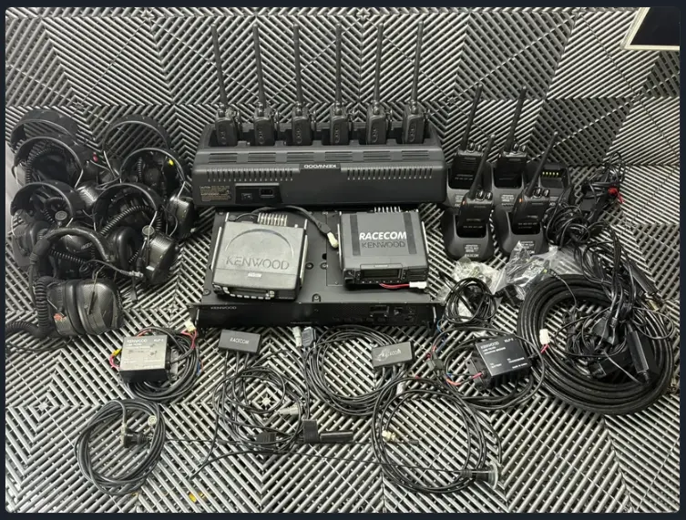 Used. Racecom Kenwood Motorsport pit-lane radio gear. Kit for 2 cars and crew. + repeater – photo 1