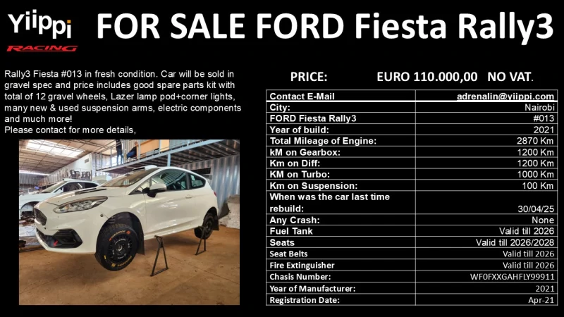 FORD Fiesta Rally3 #013 (NO EVO)