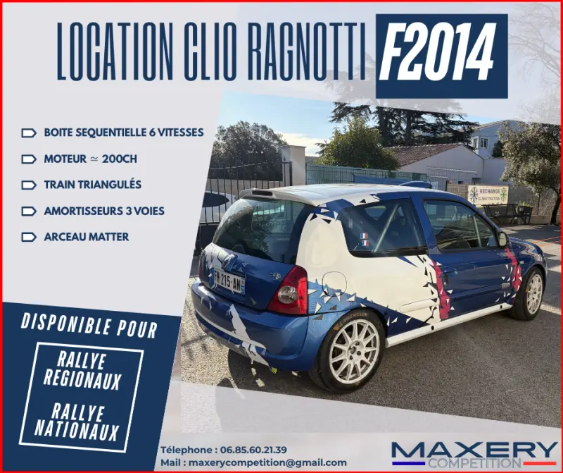 Hire Clio Ragnotti F2014 - MAXERY COMPETITION