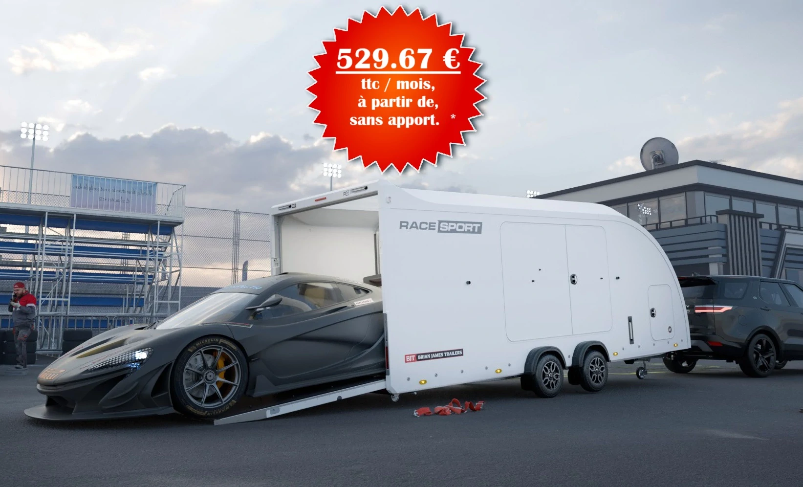 * NOUVEAUTE * Remorque porte voiture fermée BRIAN JAMES Race Sport – photo 1