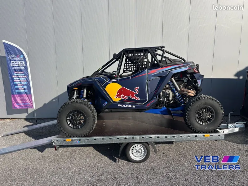 REMORQUE PORTE QUADS / SSV BUGGY ( 2 quads ou 1 ssv ) 3,32 M × 2,25M 3030 euros HT / 3636 euros TTC Garantie 5 ans
