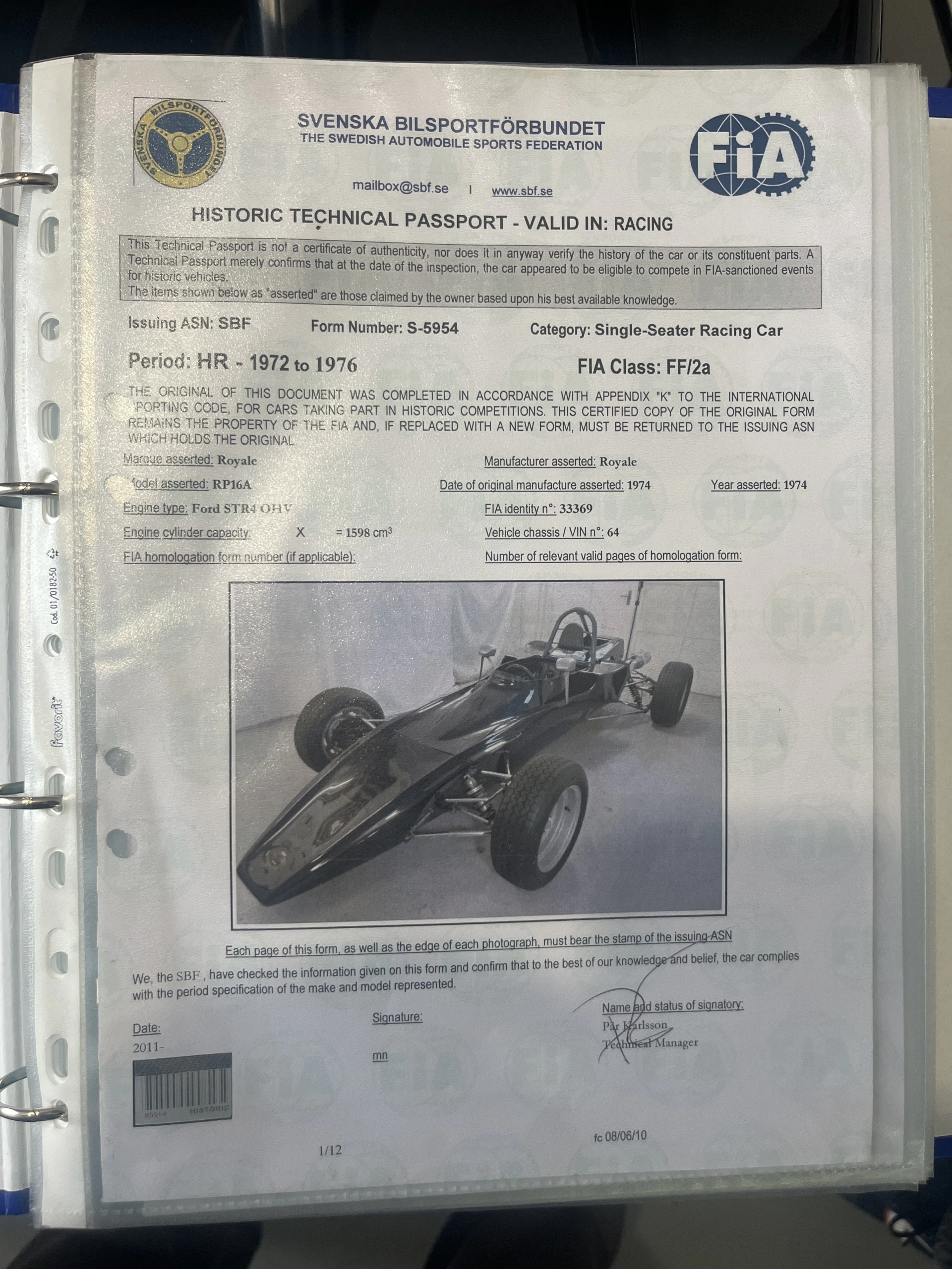 Royale RP16A Formula Ford
