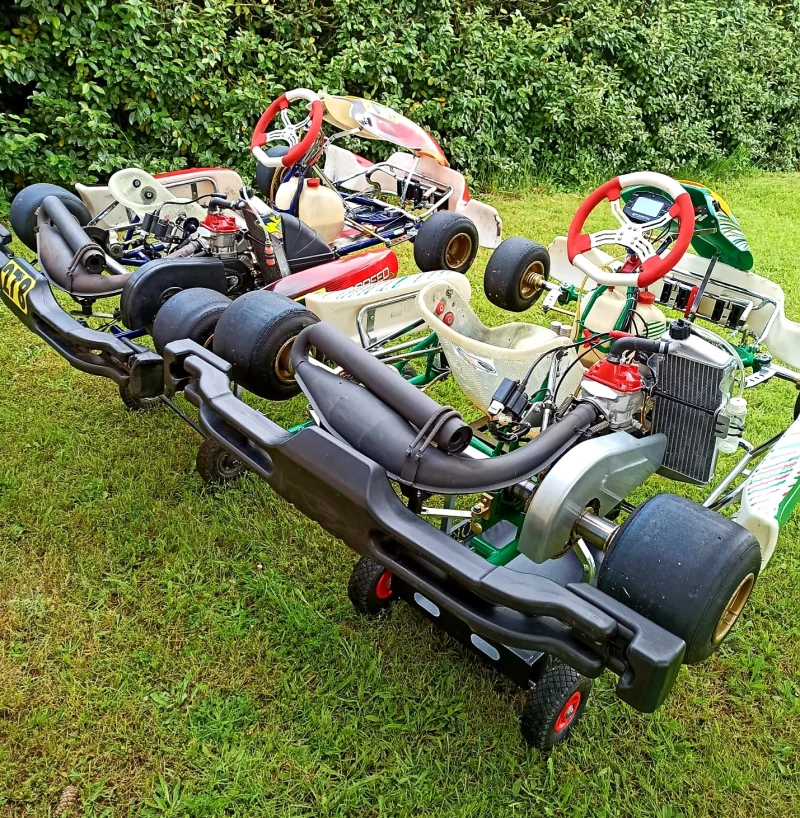 2 kartings 125 rotax otk chassis kosmic tony kart with trailers and accessories