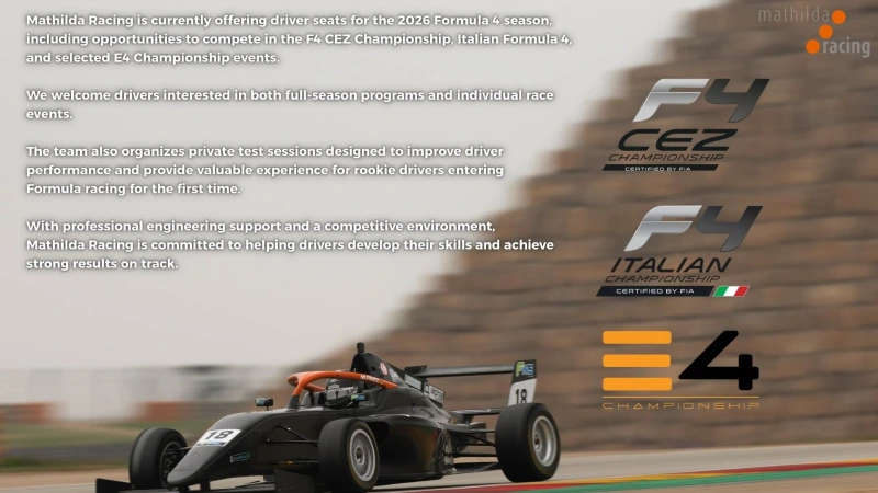 Siège conducteur disponible pour F4 CEZ, Italian F4