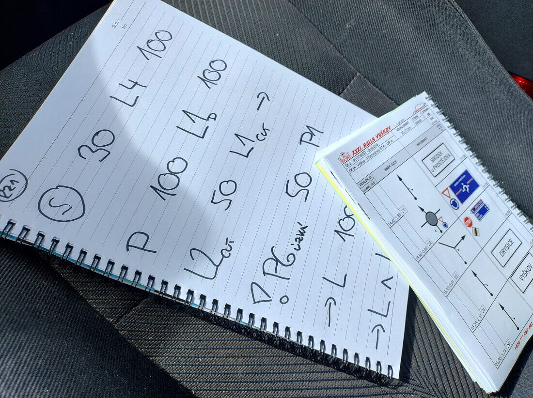 Example of a rally note book