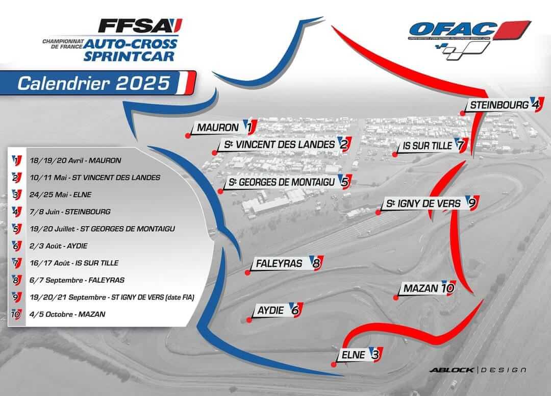 2025 Calendar – FFSA French Autocross & Sprint Car Championship