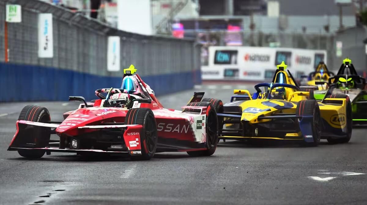 Formula E race on a street circuit