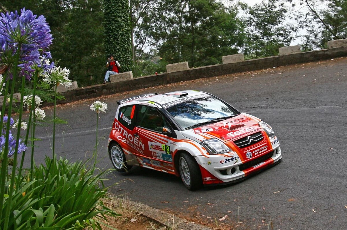 Simon Jean-Joseph driving the Citroën C2 Super 1600 in the ERC