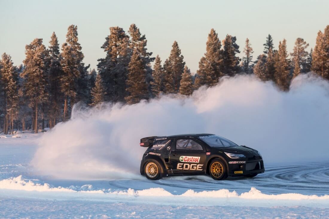 Driving a race car on ice